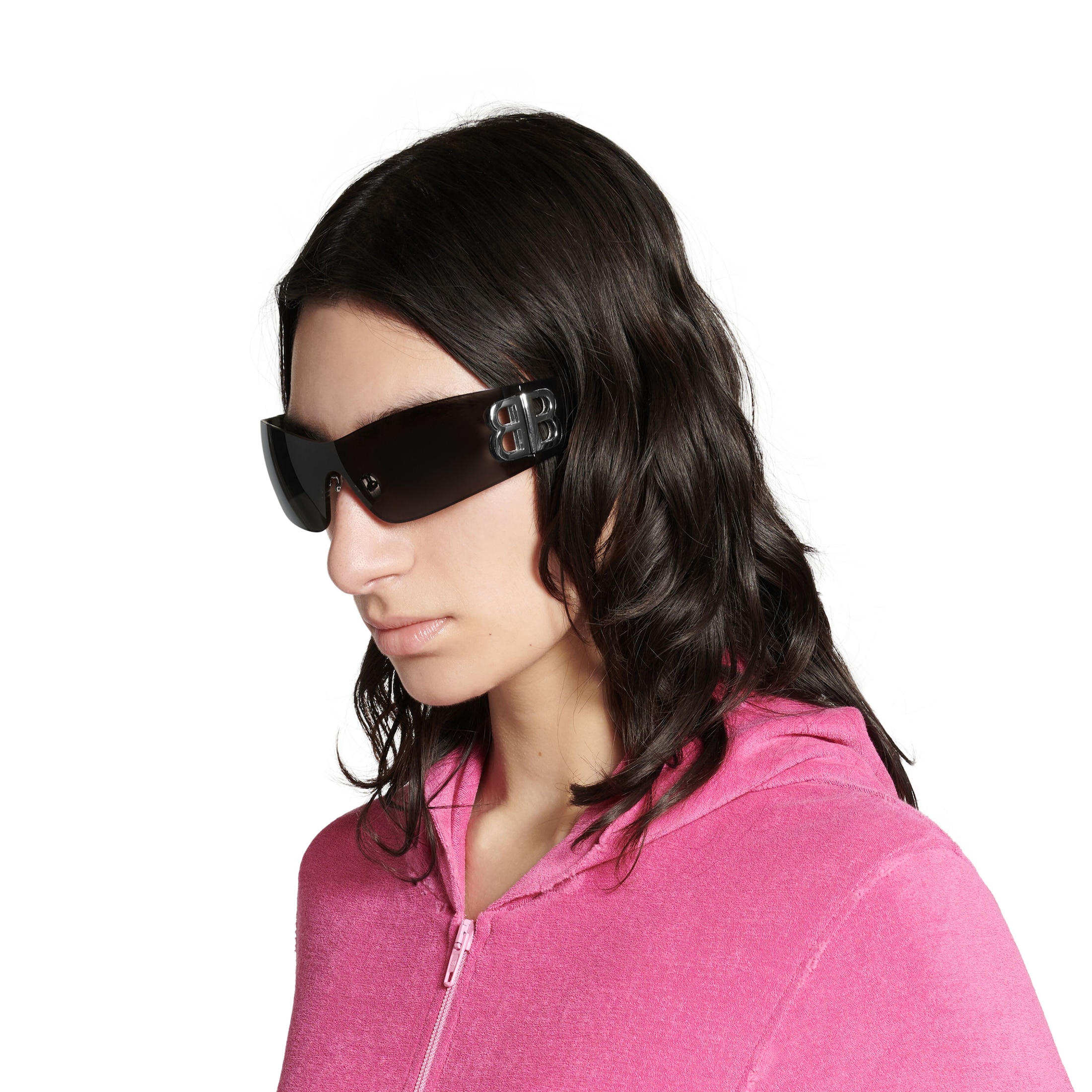 Women’s Bossy Mask Sunglasses in Black - Image 7